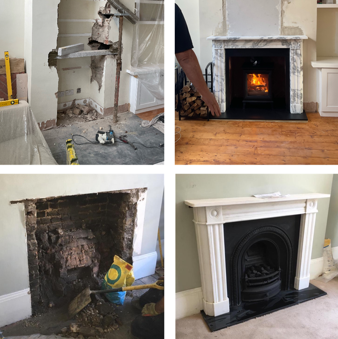 The Better Hearth fireplace installation